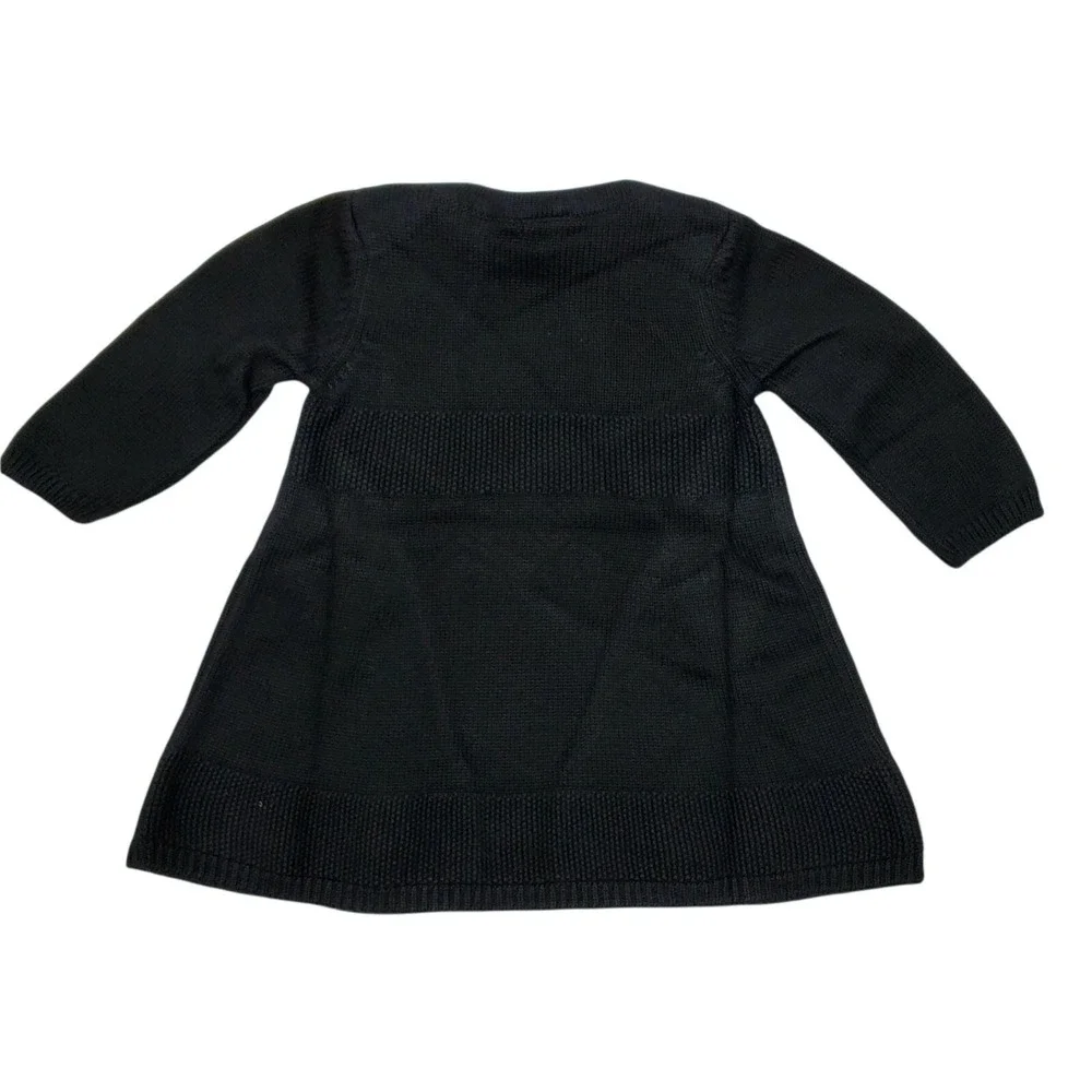 Hanna Andersson Knit‎ Dress Sz 75 Cm 12-18 Month Holiday Novelty Black Snowflake